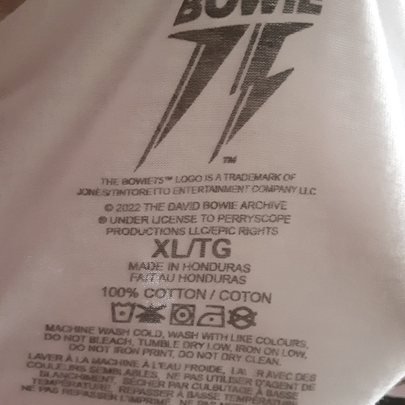 Vintage Authentic NWT David Bowie "Heroes" White Band Tee Size XL Unisex - Picture 5 of 5